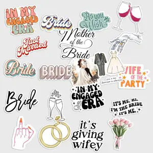 Sticker Pack 20 Bride Vinyl Sticker, Wedding Day Waterproof Decal