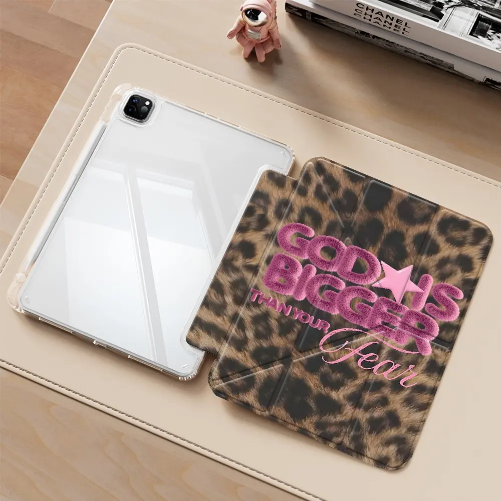 "GOD IS BIGGER THAN YOUR FEAR"iPad protective case, iPad Accessories, Tablet Protective Cover & Casing, acrylic Y folding stand suitable for all models of iPad including 7.9/10.2/11/12.9 inch, featuring all-round protection against scratches and impacts