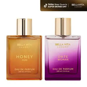 The Sweet Spot by BellaVita Luxury | 2x100ml Perfumes | Honey Oud & Date Woman | Perfume for Men & Women | Long Lasting Fragrance | EDP | Super Brand Day Exclusive