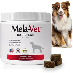 Melatonin Calming Soft Chews for Dogs Vet-Formulated to Provide Relaxation & Anxiety Relief Helps Reduce Stress & Tension Supports Healthier Skin & Coat 120 Tasty Soft Chews