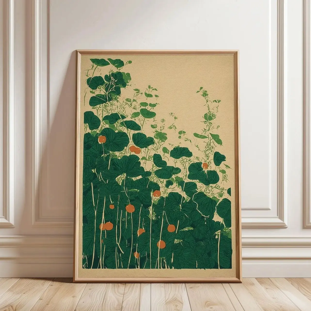 Vintage Nasturtium Botanical Print Floral Plant Illustration Nature Wall Art B