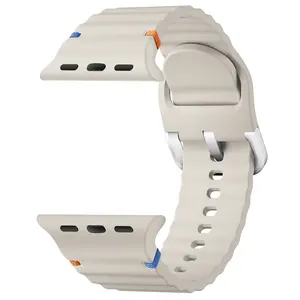 Waterproof Silicone Apple Watch Band, Fits Series 1-11 & Se, Unisex Design, Available Sizes 38mm-46mm, Ideal for Camping & Hiking, Smart Watch Straps