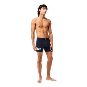 Lacoste Crocodile Waist Long Stretch Cotton Boxer Brief 3-Pack - Men's Grey Menswear