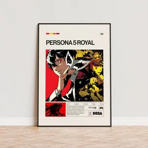 Persona 5 Royal Phantom Thieves Unframed Poster - Minimalist Stylish JRPG Art Print - Red and Black Aesthetic Gaming Decor - Take Your Heart Wall Art