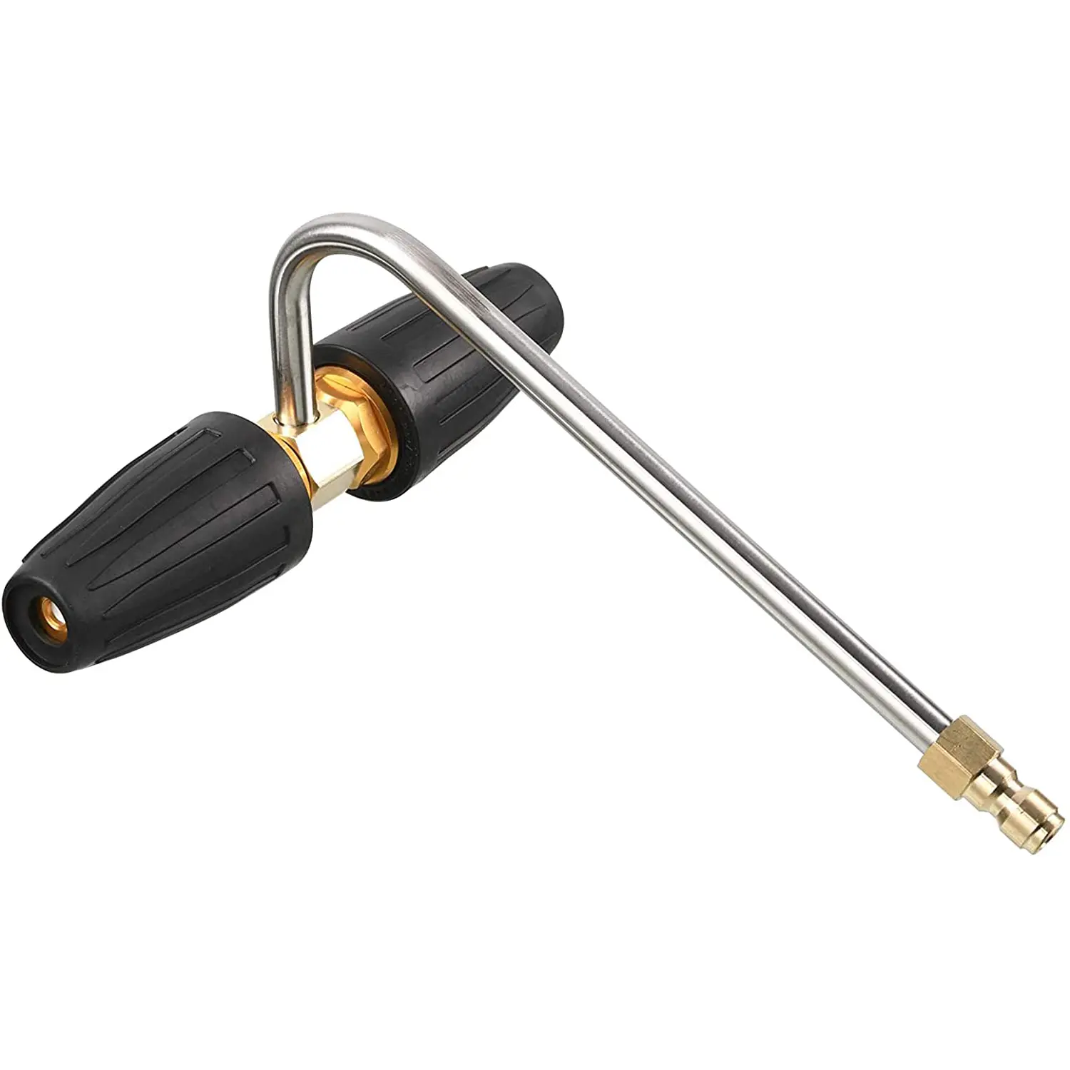 RIDGE WASHER High-Pressure Gutter Cleaner Attachment - Easy-Install Gutter Wand with 2 Rotary Turbo Nozzles, 1/4 in Quick Disconnect, 3600 PSI Extension Wand, Debris Removal Tool, Father's Day Gift for Turbo Nozzle Pressure Washers, Dual Nozzle, 1/4 Inch