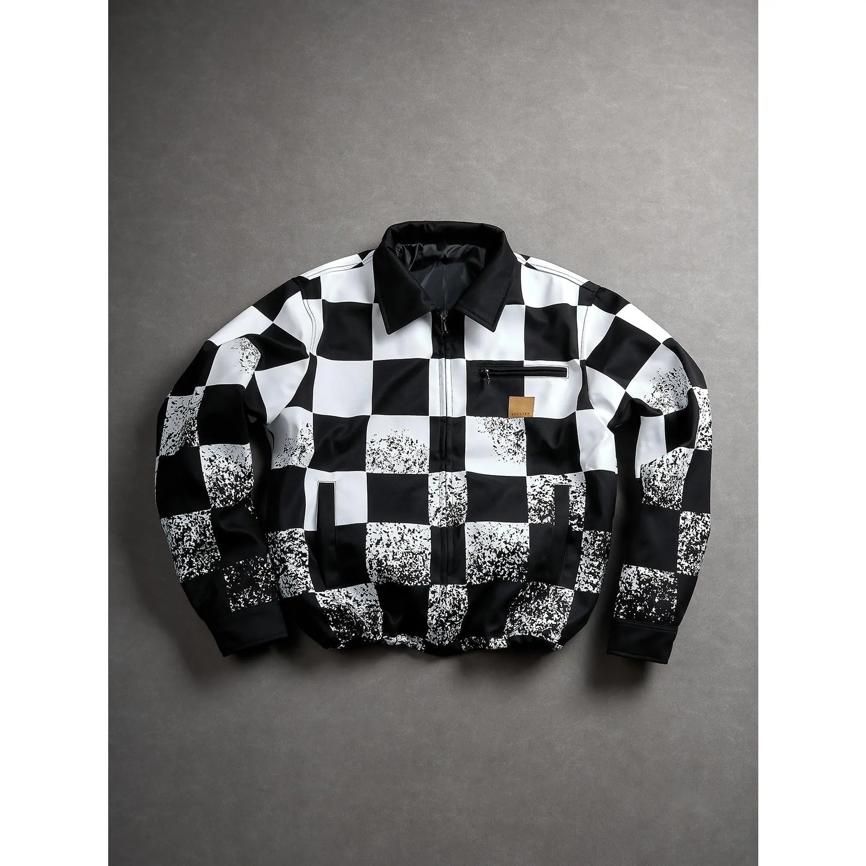 Y2K Checkered Windbreaker | Grunge Skater Half-Zip Jacket - TikTok 