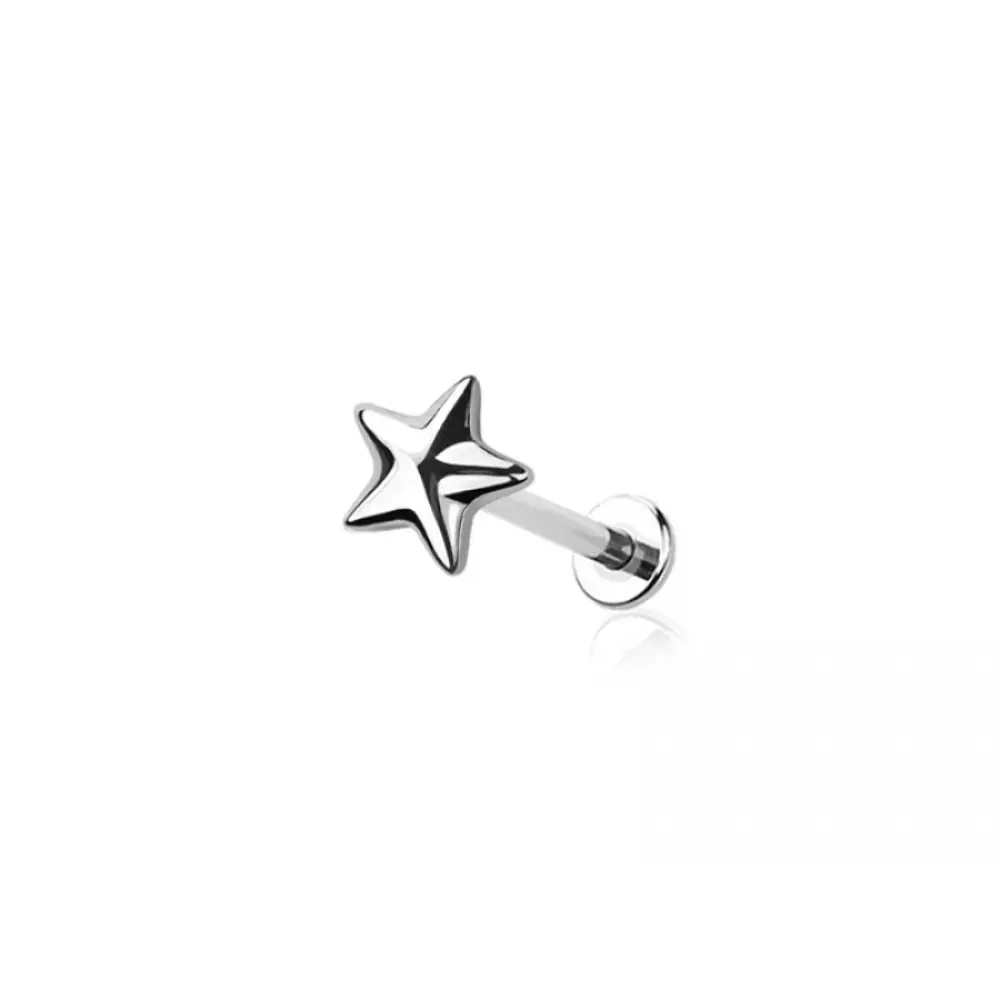 Threadless Push In Star Flat Back Stud - 316L Stainless Steel Threadless Push In Star Flat Back Stud - 316L Stainless Steel