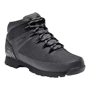Timberland Euro Sprint Mid Waterproof Men's Hiking Boots Black - Laces Closure All Seasons Comfortable & Durable Rubber Outsole