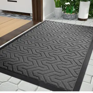 Heavy Duty Non Slip Front Door Mats Outdoor, Easy to Clean, Garage and Garden, 29.5 x 17 Inch, GreyDoor Mat,