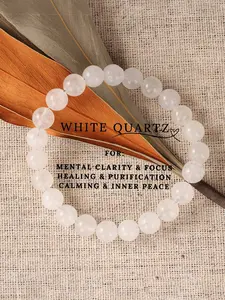 8mm Healing Crystal Bracelet, Dainty Crystal Bracelet, Natural Stone Bangle, Beautiful Bracelets, Stress Relief, Calm Emotions, Gentle Energy for Fast Pace Life, Perfect Gift