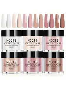 6-Color Nude Pink White High-Gloss Acrylic Powder Set - DIY 3D Sculptured French Manicure Kit with Extension & Carving Tools | Professional Polymer 3D Acrylic Nail Art Supplies | Gift for Women