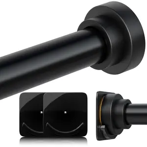 Shower curtain rod 31-120inch, 1.1 inches diameter, heavy duty tension shower rod for bathrooms, outdoors