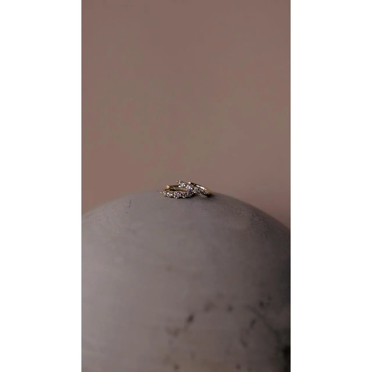 Floating CZ Diamond Huggie Earrings
