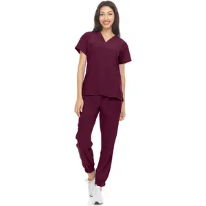 Hey Uniforms- Medichic V-Neck Jogger Set XS-3XL / Wine