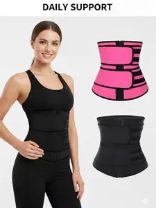 Neoprene Waist Trimmer Sweat Belt - Double Strap Core Support for Running, Hiking & Gym - Adjustable Stomach Wrap