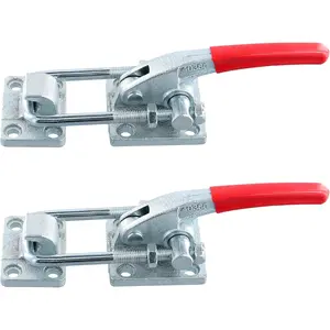 2 Pack Heavy Duty Toggle Clamp, 7480Lbs Capacity Pull Toggle Latch Clamp with Adjustable Threaded U Bolt, 40380 Self Lock Toggle Clamp Tool for ToolBox Case