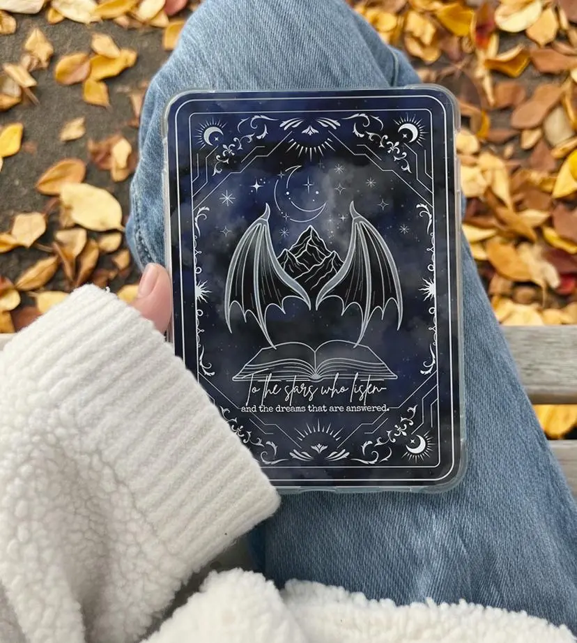 Romantasy Stars That Listen Bookish Kindle Insert for Clear Case – Aesthetic Book Lover Decor | Cozy Reading Accessory