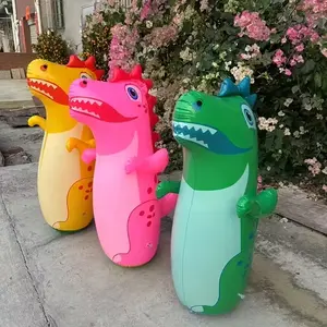 Large Multicolor Dinosaur Design, Unique Pose, Durable Plastic & Rubber Structure, Multi Purpose Inflatable Toy, Indoor/outdoor Game, Holiday Gift