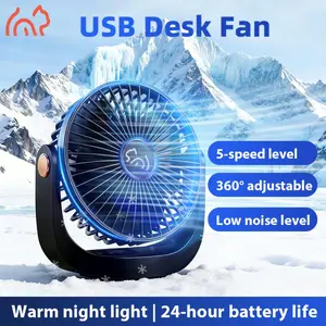 High Speed Turbo Portable Fan - USB Rechargeable, 5 Wind Speeds, Multifunctional Hanging Vertical Fan for Fast Cooling Home Office Outdoor