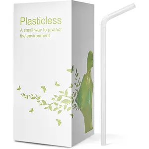 200 Count 8.25"  Bendable Compostable PLA Straws -  Plasticless Biodegradable Flexible Drinking Straws