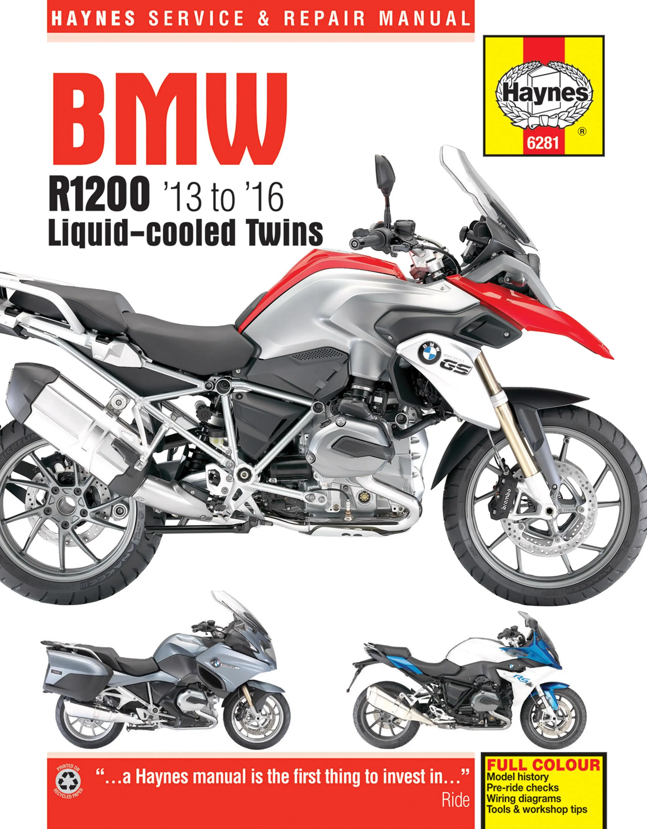 BMW R1200 Liquid-Cooled Twins (13-16) Haynes Repair Manual