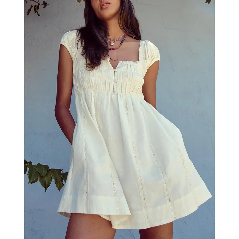 cream fitted dress - TikTok Shop
