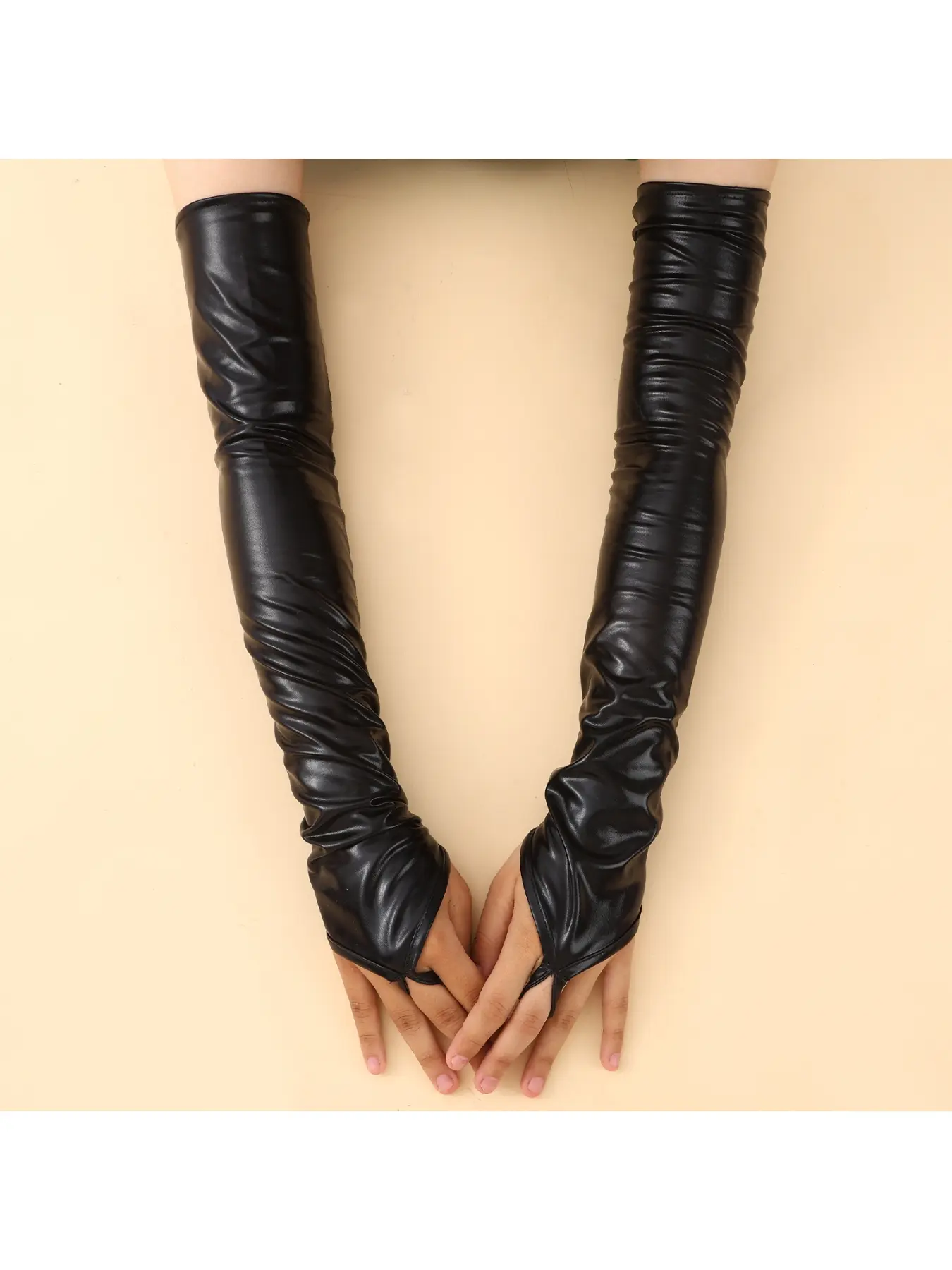 Women's Elegant Long Fingerless Gloves, Plain Fitted Design, Perfect for Parties & Opera, Fall/winter Fashion Accessory, Hand Gloves