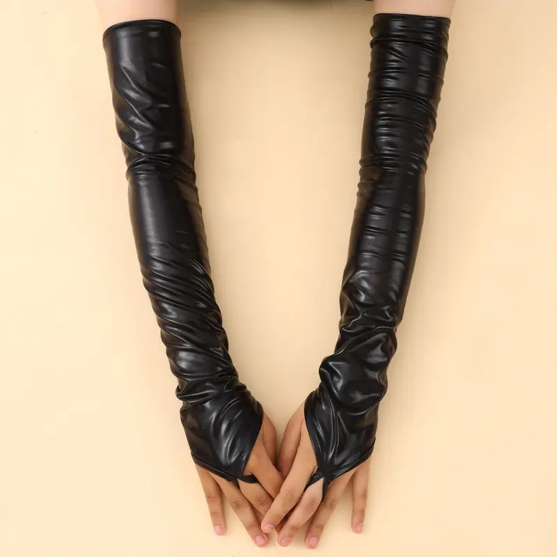 Women's Elegant Long Fingerless Gloves, Plain Fitted Design, Perfect for Parties & Opera, Fall/winter Fashion Accessory, Hand Gloves
