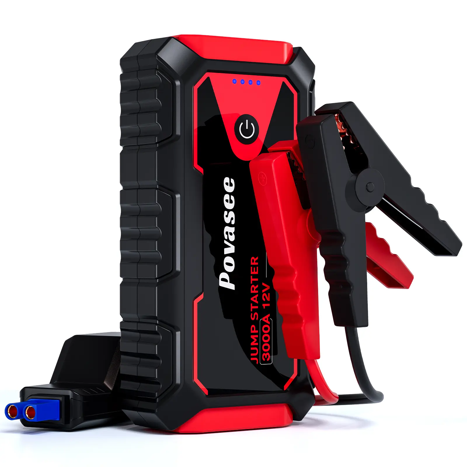 Povasee Portable Jumpstarter Automotive, 12V 14000mAh Car Jump Starter for Trucks, with Safety Protection, LED Light, QC3.0 Fast Charging, Car Tool Kit Car Battery Sos