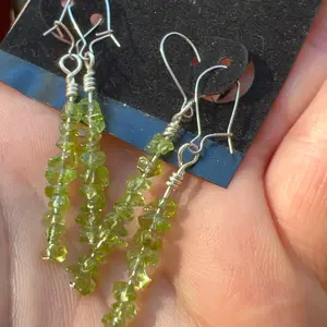 Peridot Rock Stack Earrings - Dangling Earrings