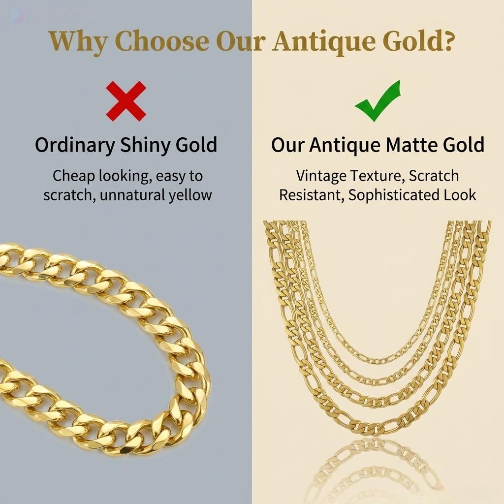 gold-plated chain necklace, stylish Cuban-link chain with a clasp closure, width: 2/2.5/4/6.5/8/9/10mm, fade-resistant and durable, length: 20in/51cm, 24in/61cm, comes with a gift box