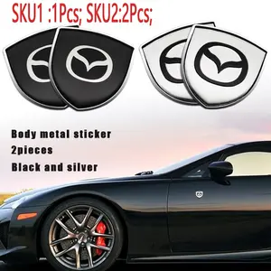 Mazda Metal Shield Car Emblem Sticker Car Decal, Fits Cx-3 Cx-30 Cx-50 Cx-5 Mx-30 3 6 2 Rx-8 Premacy, 3D Design, Waterproof Dustproof Durable