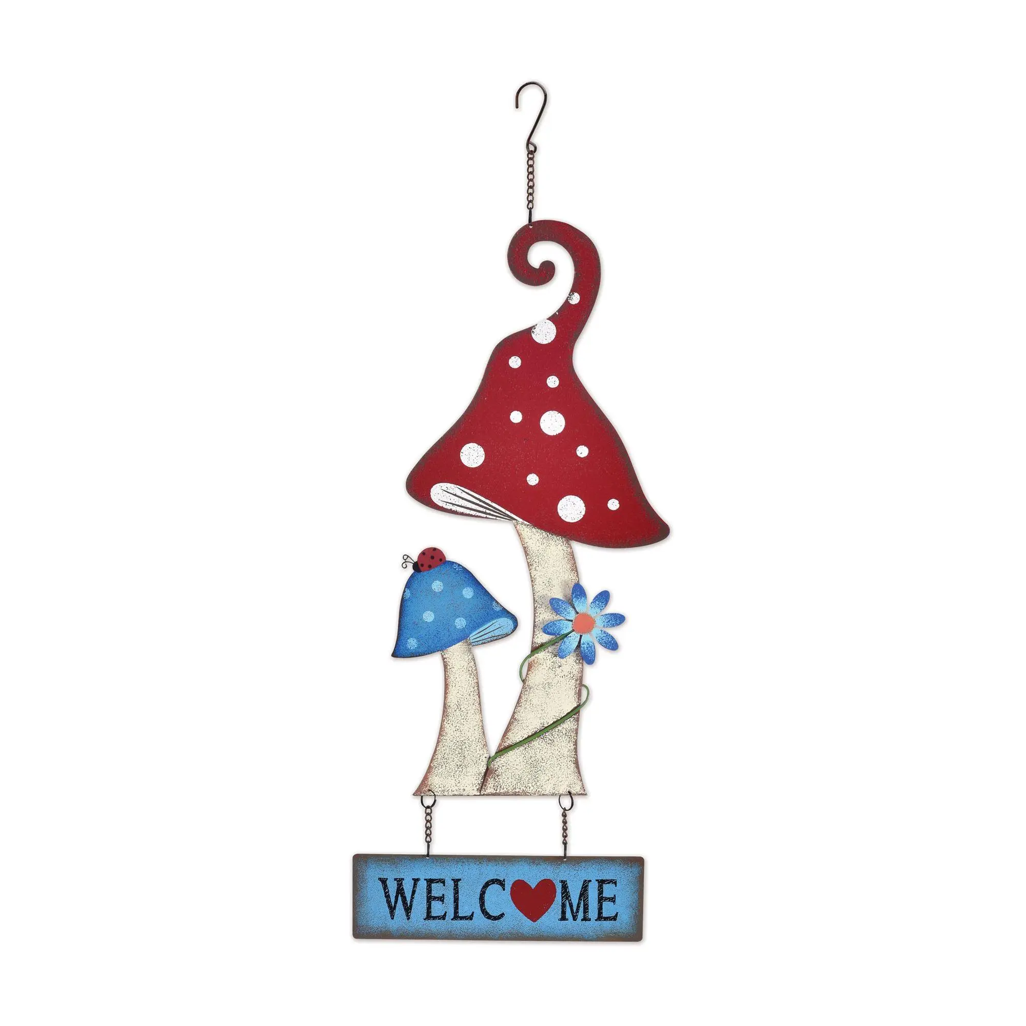 Red Mushroom Welcome Sign