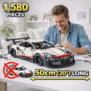 High-Performance Technic Racing Car Building Blocks Set, Realistic Supercar Model Kit, Complex Mechanical Assembly, Premium Collectible Display Toy, STEM Gift for Kids & Adults