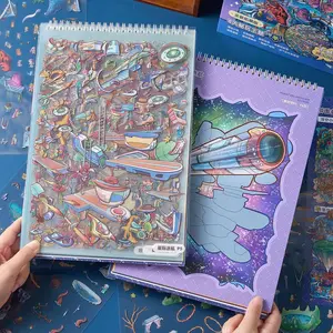 29 Sheets Oversized Miniature Scene Sticker Album, Fun Creative DIY Scene Stickers, Perfect for Crafts and Decorations, Sticker Cards