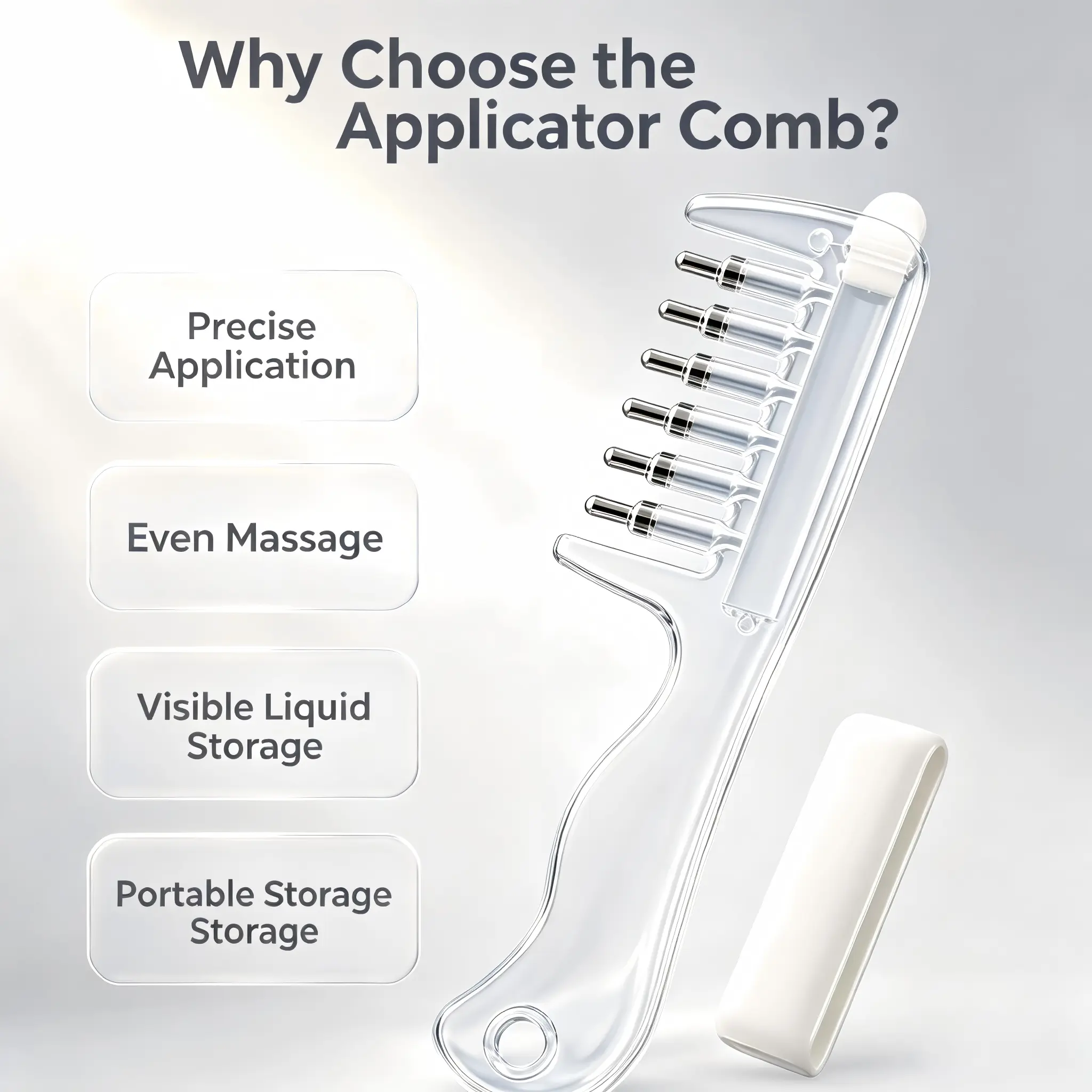 Scalp Liquid Applicator Comb, Refillable Hair Root Oil Massage Comb | Hair Growth Oil Apply Tool for Hair Care Treatment