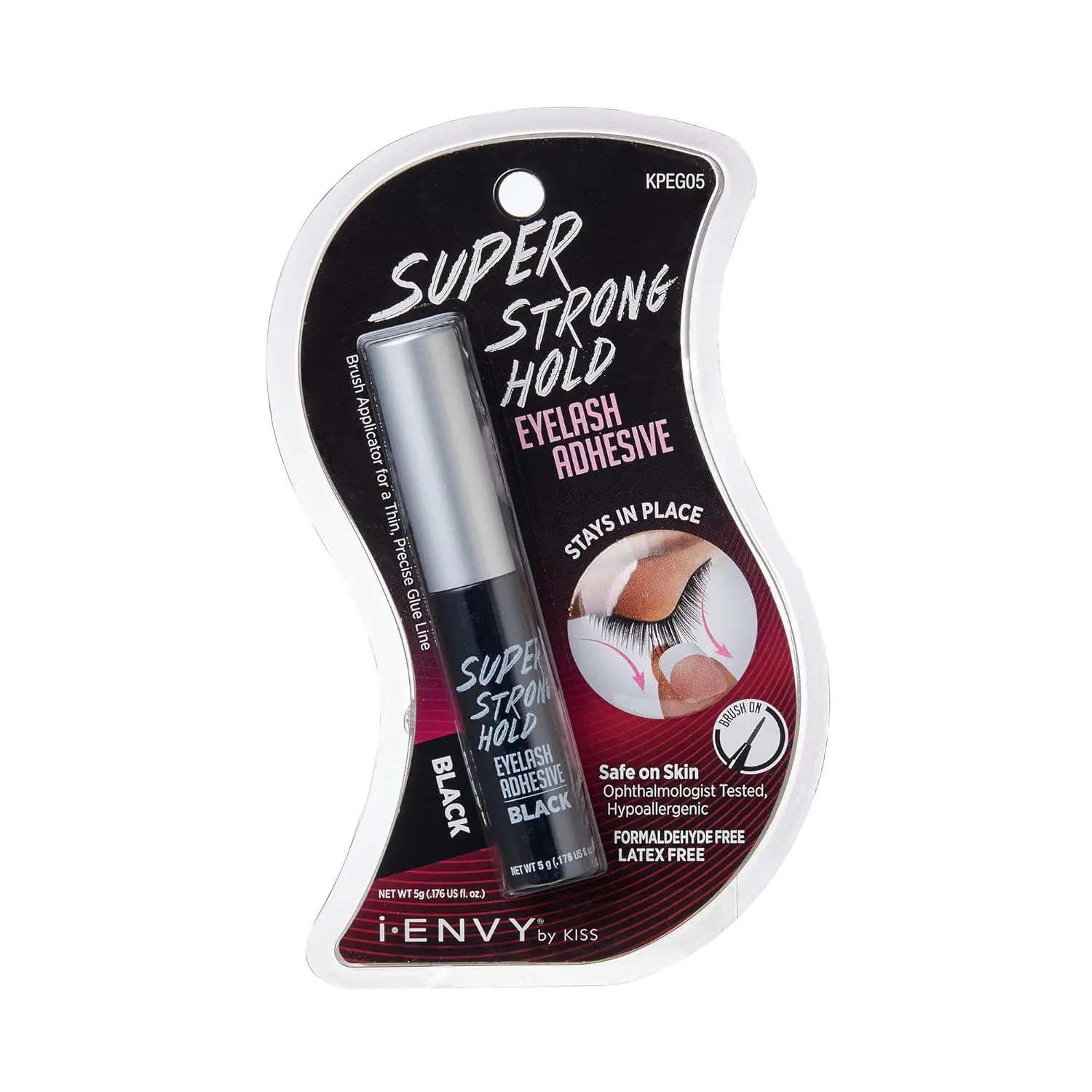 Kiss KPEG05 i-ENVY by Kiss Super Strong Hold Eyelash Adhesive Black Brush On Latex Free