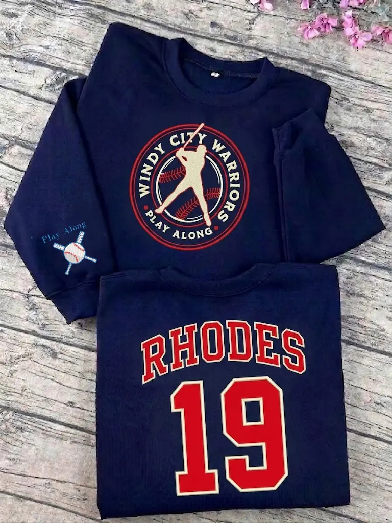 Windy City Series Embroidered Sweatshirt, Rhodes 19 Embroidered Sweatshirt, Gifts for Baseball Lover Classic Cotton, Bookish Quarter Zip Sweatshirt,  RHODES  Shirt, Bookish Shirt, Liz Tomforde Merch, Windy City Warriors Hoodie