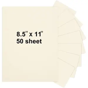 50 Sheets 8.5" x 11" Cream Cardstock, Heavyweight Cardstock Sheets Blank Invitation Paper Greeting Cards Printable, 75lb Cover 200 GSM