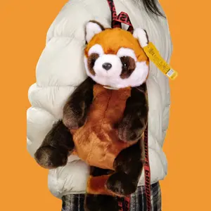 Panda Life Shop, Cute Panda Backpack, Realistic Long Fur Plush Bag, Chengdu Panda Base Souvenir, Birthday Gift, Adorable Small Panda Shoulder Bag