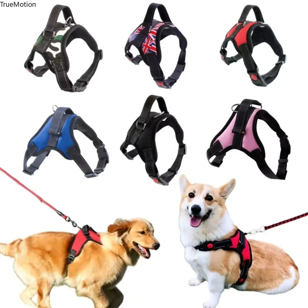 No-Pull Dog Harness Vest, Durable Padded Fabric with Reflective Strips, Multi-Size for Walking Small to Large Dogs, Harnesses, Reflective Adjustable Harness
