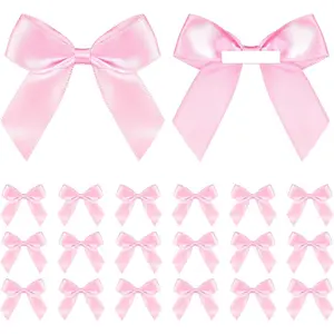 Satin Ribbon 2" Self Adhesive Premade Mini Bows for Gift Wrapping Sewing Scrapbooking Weddings DIY Party Baking Decoration 50 Counts