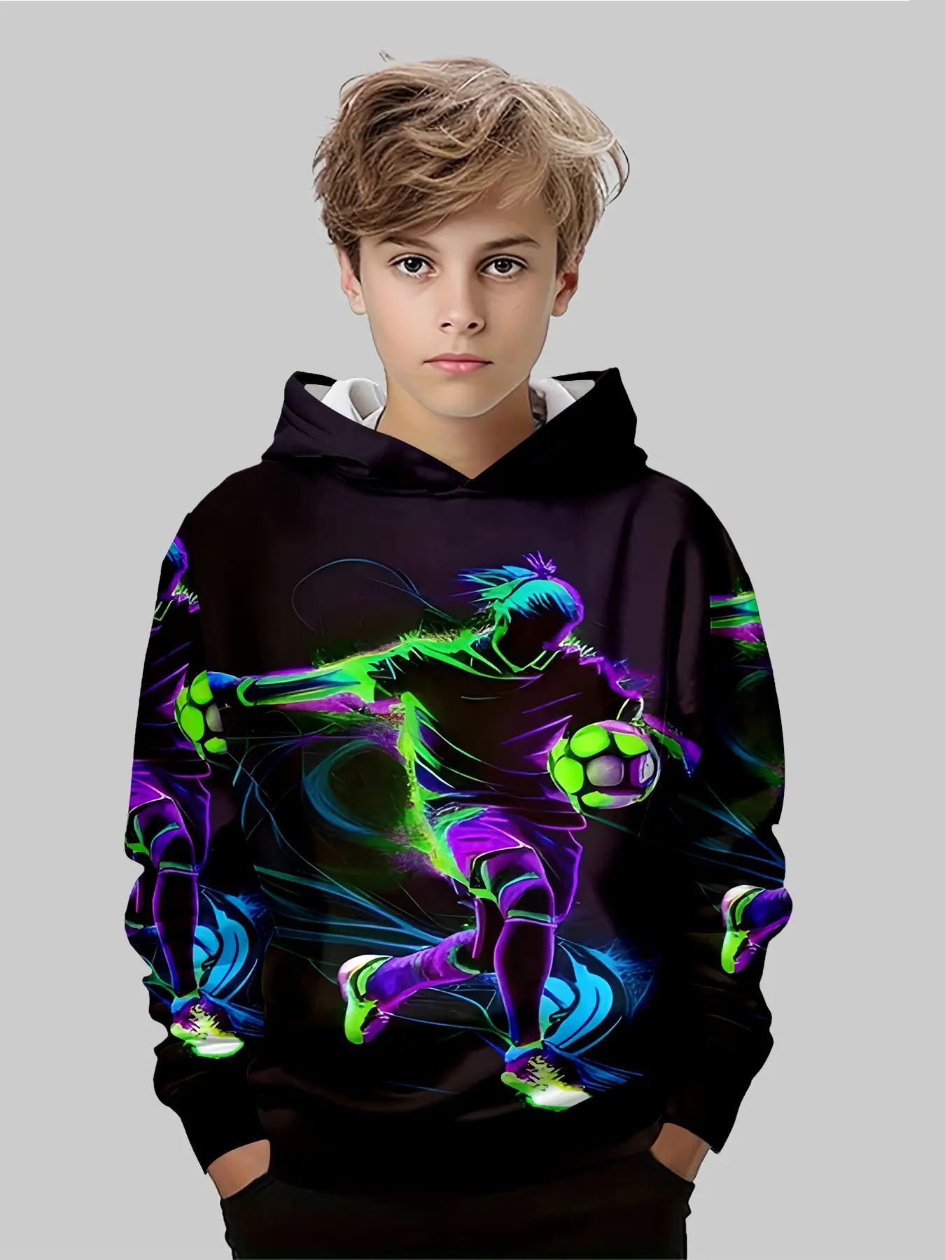 Colorful Streetwear Hoodie for Fall & Winter, Fitted Casual Style Tops, Moderate Fabric Thickness, Menswear Perfect for Trendy Sports Events