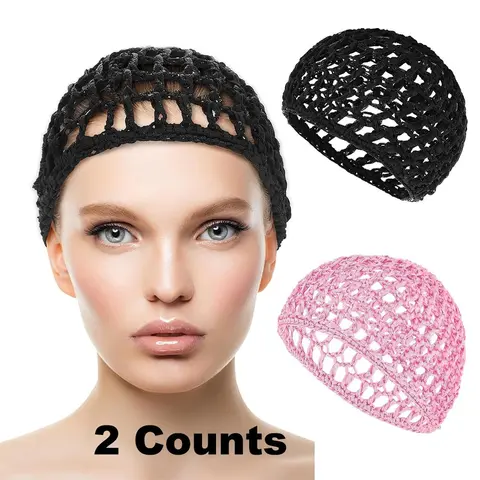 Mesh Crochet Hair Net Snoods, Soft Rayon Knit Crochet Hairnet Hair Cover, Crocheted Sleep Cap for Women, Haircare, Hair Care Wrap