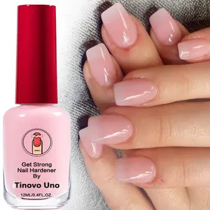 Tinovo Uno Nail Hardener, Treatment, an Alcohol-Free Keratin Formula That Dries Naturally, Providing Long-Lasting Protection Against Breakage And Chipping, Suitable for Soft And Thin Nails, Natural Pink Nail Polish, Smooth Application