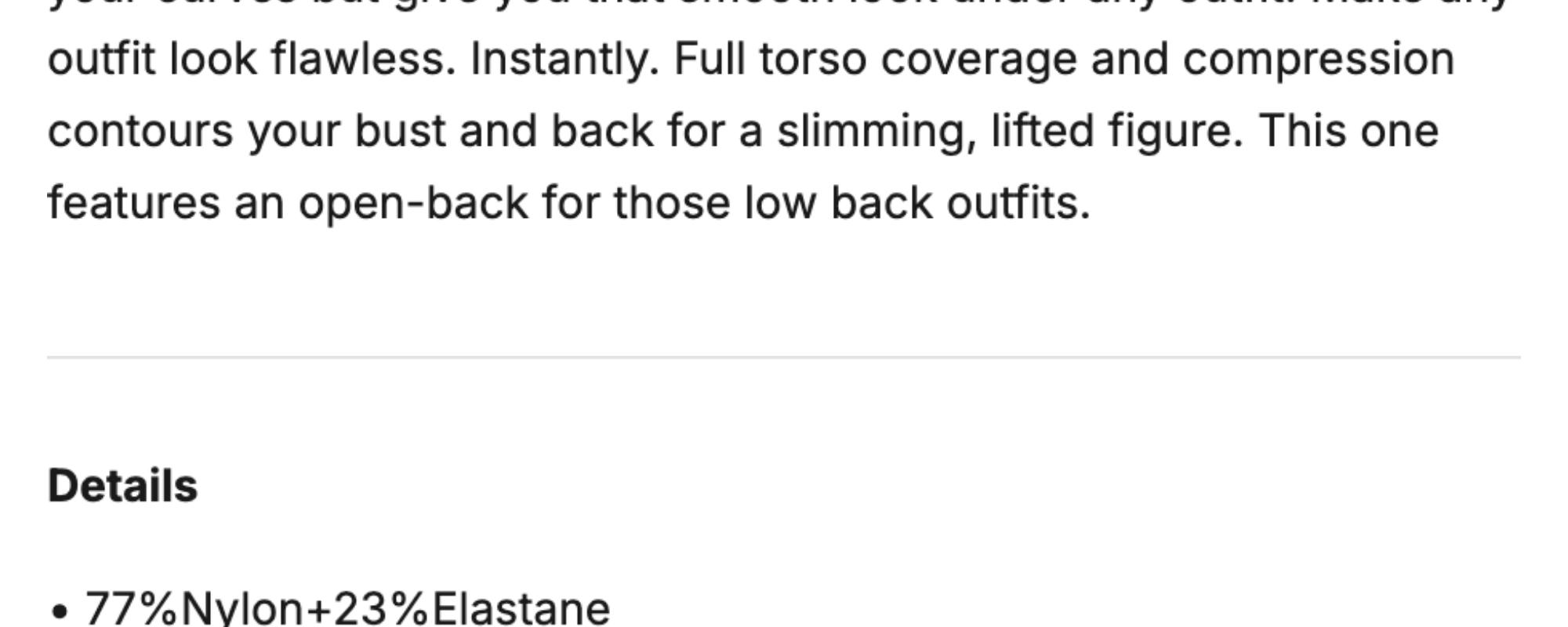 SmoothingSeamless Open-Back Bodysuit