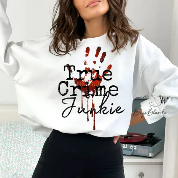 True Crime Junkie Crewneck  Sweatshirt t