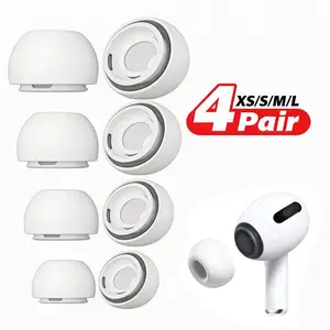 4 Pairs for AirPods Pro 3rd Gen (2025) | New Ver | Secure Fit | Super Comfort | Better Noise Cancel | Replacement Buds (Assorted XS/S/M/L)