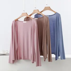 Women’s Modal Sun Protection Cardigan – Lightweight Long Sleeve Open Front Shirt, Plus Size Oversized Relaxed Fit, Casual Summer Cover-Up for Office Air Conditioning