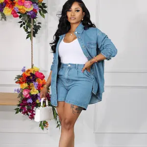 Women's Denim Jacket Coat Two-piece Set